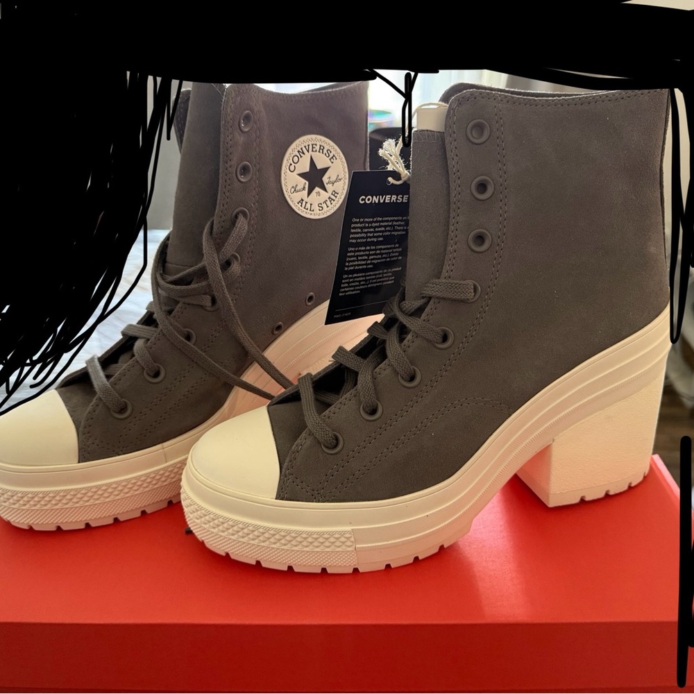 Converse Women's Gray Heeled Boots
